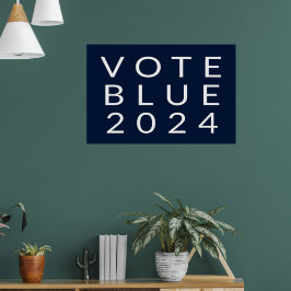 Minimalistisk omröstning Blue Kamala Harris 2024 Poster