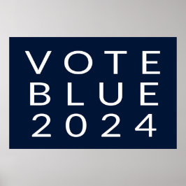 Minimalistisk omröstning Blue Kamala Harris 2024 Poster
