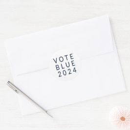 Minimalistisk omröstning Blue Kamala Harris 2024 Runt Klistermärke