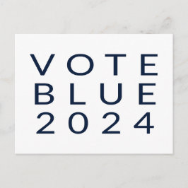 Minimalistisk omröstning Blue Kamala Harris 2024 Vykort