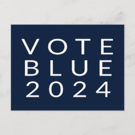 Minimalistisk omröstning Blue Kamala Harris 2024 Vykort