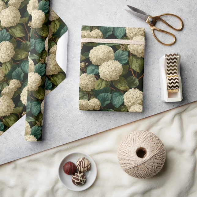 Minimalistisk ömt Hydrangea tryck  Presentpapper (Hantverk)