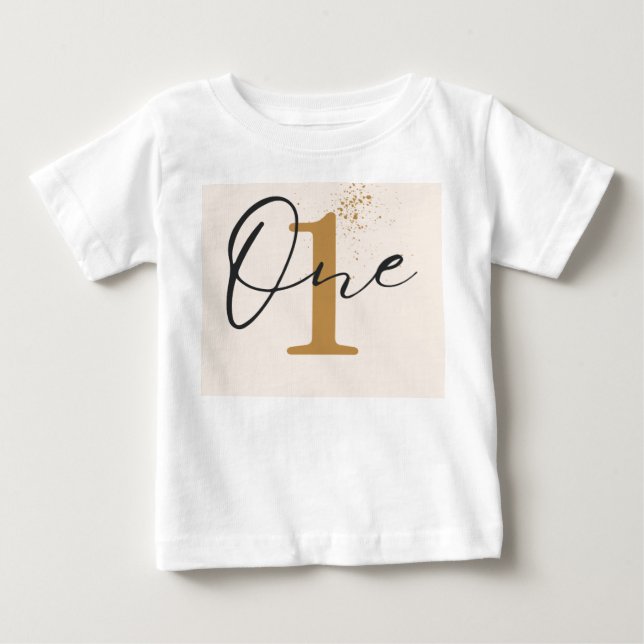 Minimalistisk One 1-års T-Shirt  (Framsida)