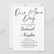 Minimalistisk One More Day Bröllopsrepetition Midd