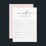 Minimalistisk Önskemål för skript för Bride and Gr Rådkort<br><div class="desc">Minimalistisk Önskemål för specialskript för Bride and Groom Card. Modern och elegant bröllop brunn med önskemål-kort med vismisk stil,  klassisk typografi och  rosa tillbaka till färg. Det här önskemål-kortet i bröllop är perfekt för alla bröllop-teman. Anpassa baksidan genom att lägga till ett foto eller en annan bild.</div>