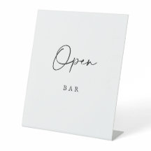 Minimalistisk Öppen Barskylt Modern Elegant Bröllo