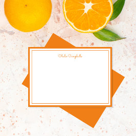 Minimalistisk Orange, 2 Gräns, namnteckning Anteckningskort