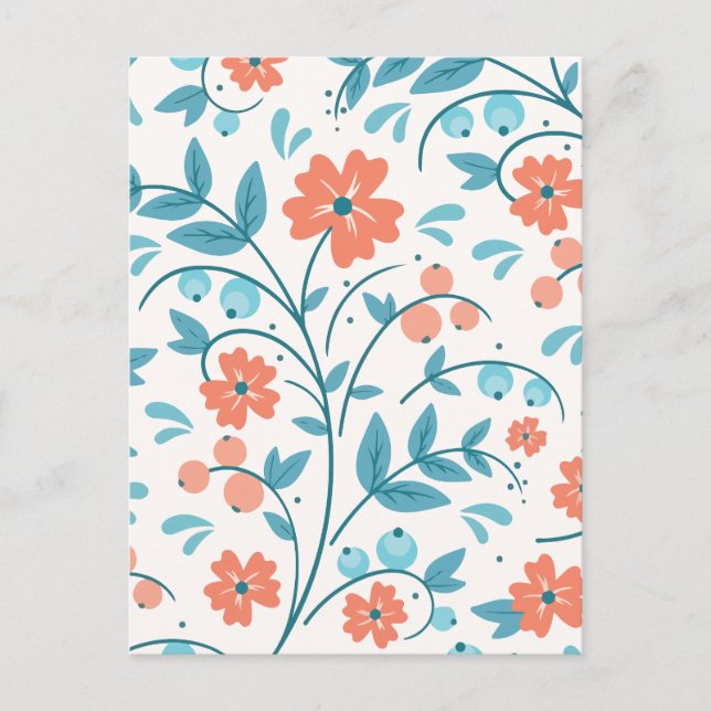 Minimalistisk orange-blomma helg vykort (Framsida)