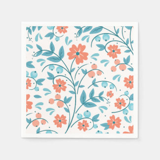 Minimalistisk orange blomma pappersservett