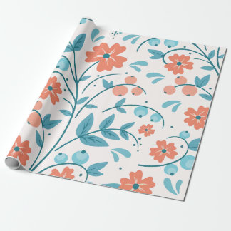 Minimalistisk orange blomma presentpapper