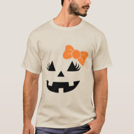 Minimalistisk Orange Bow-design för Halloween T Shirt