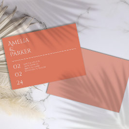 Minimalistisk Orange Bröllop spara datum Spara Datumet