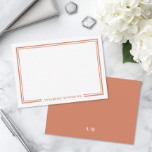 Minimalistisk orange dubbelkantad monogram