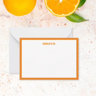 Minimalistisk Orange, ett Gräns, anpassa Anteckningskort