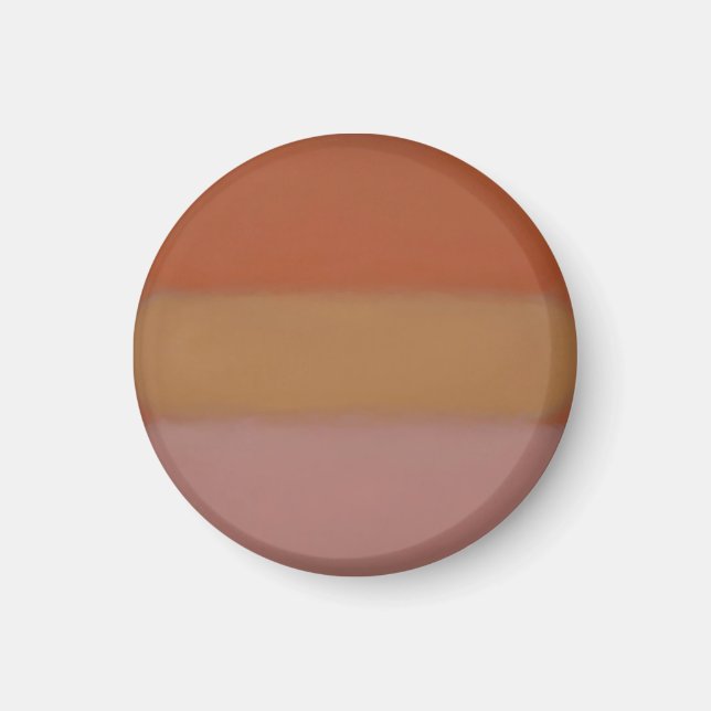 Minimalistisk orange färgfält abstrakt block magnet (Framsidan)