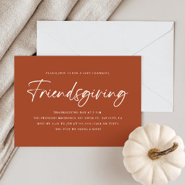 Minimalistisk Orange Friendsgiving Inbjudningar