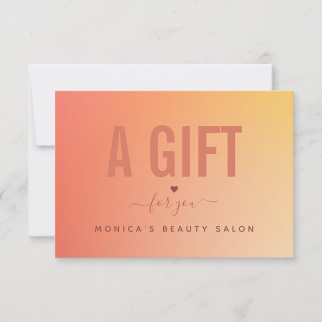 Minimalistisk Orange Gradient Beauty Salon Spa Mak (Framsida)