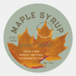 Minimalistisk Orange Löv-påfyllning med Logotyp Runt Klistermärke