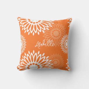 Minimalistisk Orange Mandala Geometric Blommigt Na Kudde