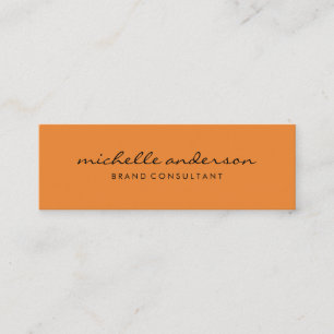 Minimalistisk Orange med kursiv text Mini Visitkort