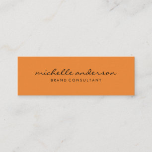 Minimalistisk Orange med kursiv text Mini Visitkort