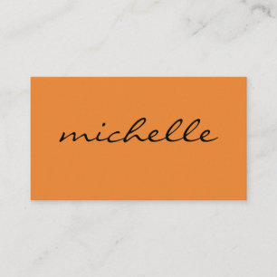 Minimalistisk Orange med kursiv text Visitkort