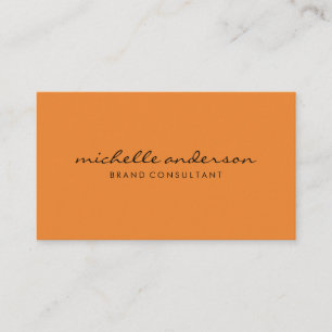 Minimalistisk Orange med kursiv text Visitkort