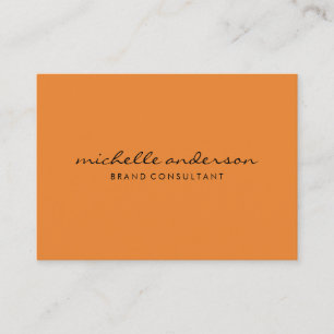 Minimalistisk Orange med kursiv text Visitkort