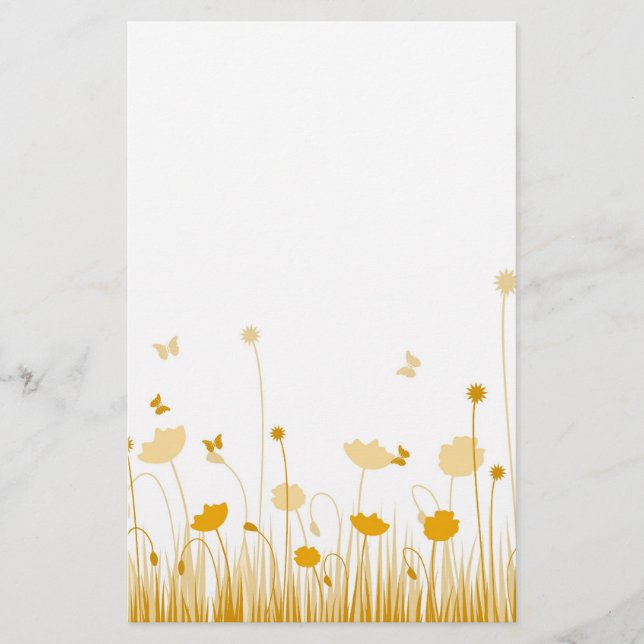 Minimalistisk Orange och Blommigt för skuggor av v Brevpapper (Framsida)