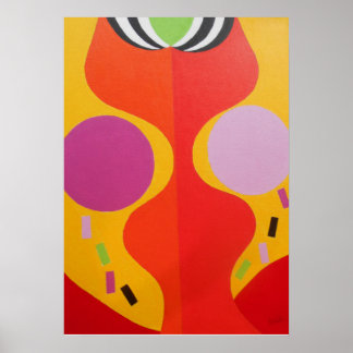 Minimalistisk orange och gul konsttryck poster