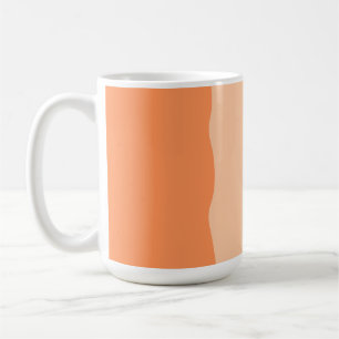 Minimalistisk Orange och svart Vågigt Rand Kaffemugg