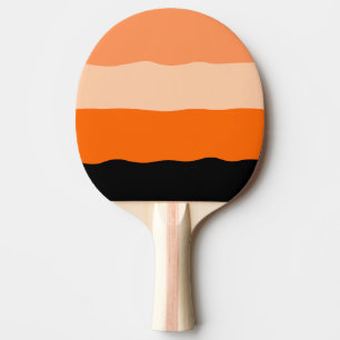 Minimalistisk Orange och svart Vågigt Rand Pingisracket