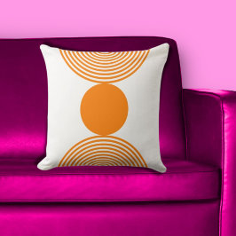 Minimalistisk Orange och vita cirklar Kudde