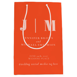 Minimalistisk Orange Rosa Enkel Gåva Bröllop