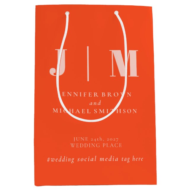 Minimalistisk Orange Rosa Enkel Gåva Bröllop (Framsidan)