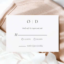 Minimalistisk OSA av Elegant, enkel svart vit Inbjudningar