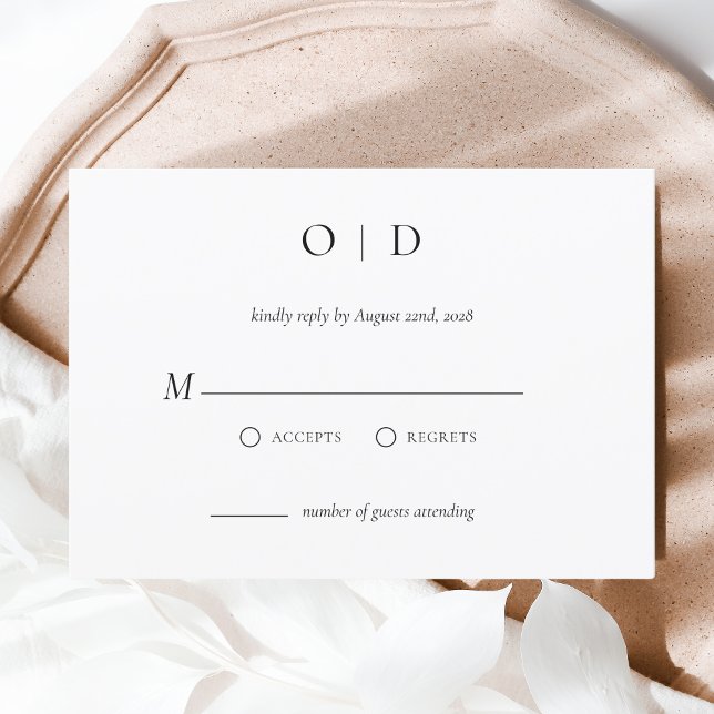 Minimalistisk OSA av Elegant, enkel svart vit Inbjudningar (Skapare uppladdad)