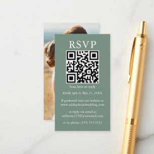 Minimalistisk OSA av enkel Bröllop QR-fotoskanning Tilläggskort