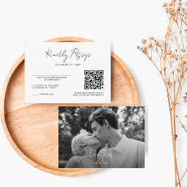 Minimalistisk Osa av QR-kod för foto-Bröllop Tilläggskort