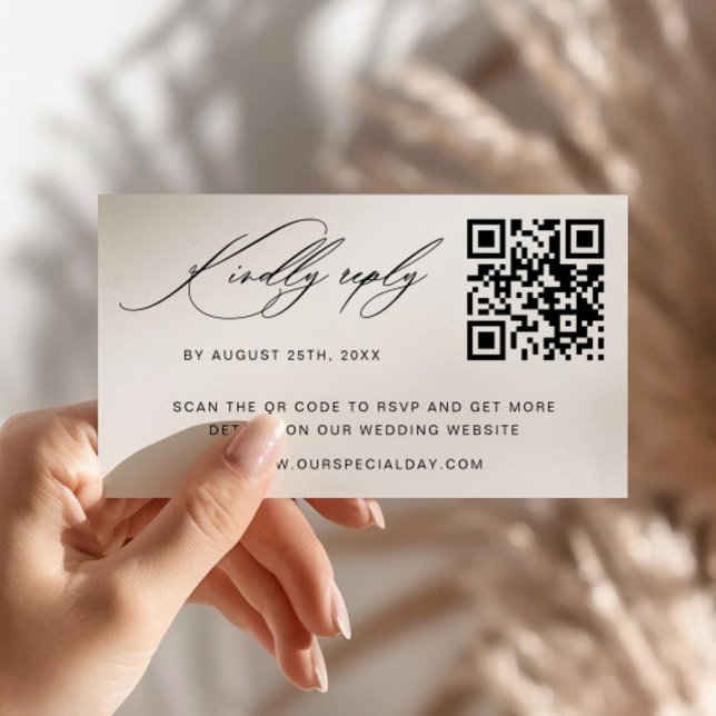 Minimalistisk OSA av QR-koden Bröllop Tilläggskort (Skapare uppladdad)