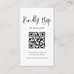 Minimalistisk OSA-Bröllop webbplats för QR-kod Tilläggskort