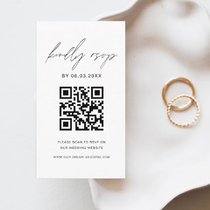 Minimalistisk OSA-Bröllop webbplats för QR-kod Tilläggskort