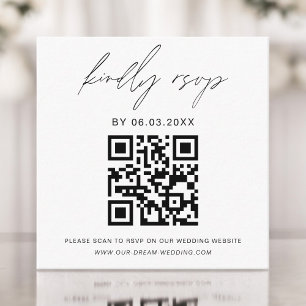 Minimalistisk OSA-Bröllop webbplats för QR-kod Tilläggskort