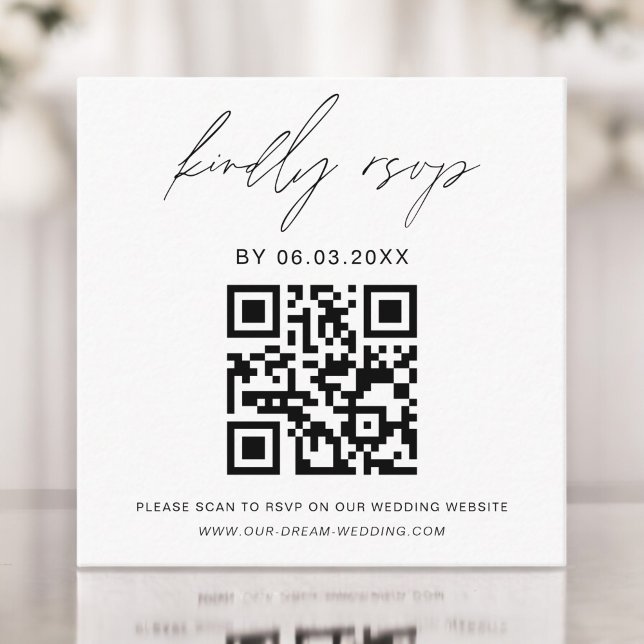 Minimalistisk OSA-Bröllop webbplats för QR-kod Tilläggskort (Skapare uppladdad)