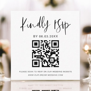 Minimalistisk OSA-Bröllop webbplats för QR-kod Tilläggskort