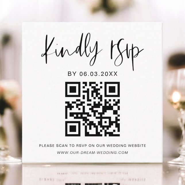 Minimalistisk OSA-Bröllop webbplats för QR-kod Tilläggskort (Skapare uppladdad)