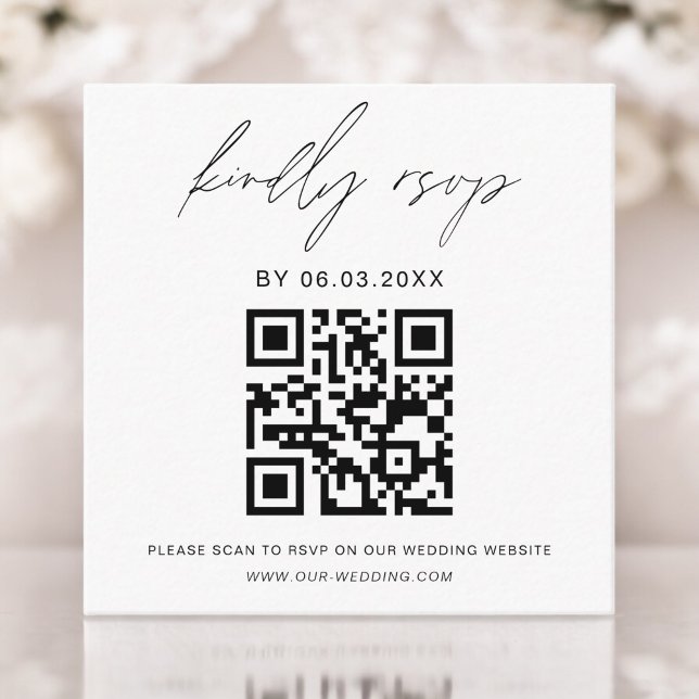 Minimalistisk OSA-Bröllop webbplats för QR-kod Tilläggskort (Skapare uppladdad)