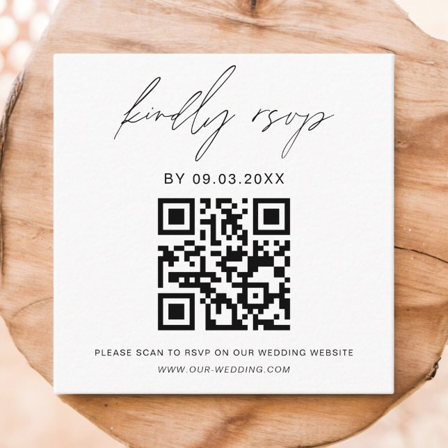 Minimalistisk OSA-Bröllop webbplats för QR-kod Tilläggskort (Skapare uppladdad)