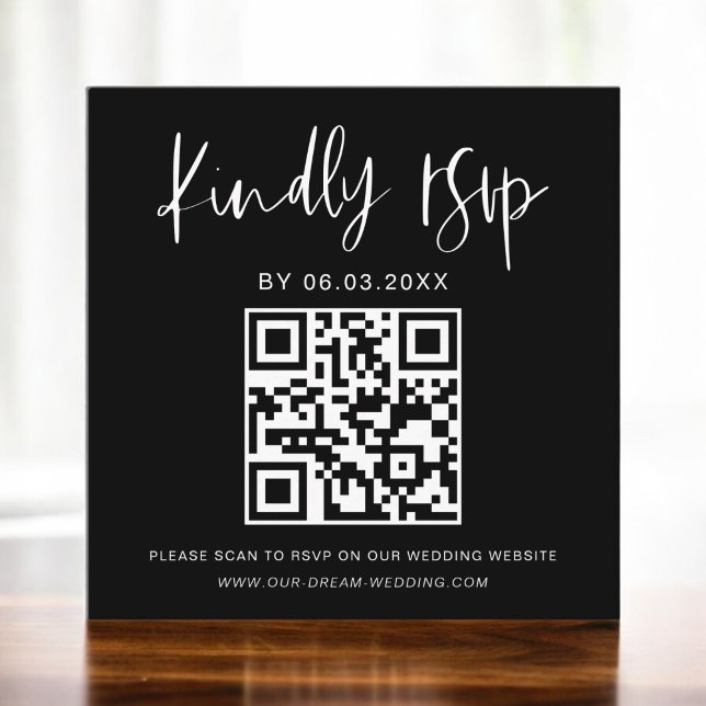 Minimalistisk OSA-Bröllop webbplats för QR-kod Tilläggskort (Skapare uppladdad)