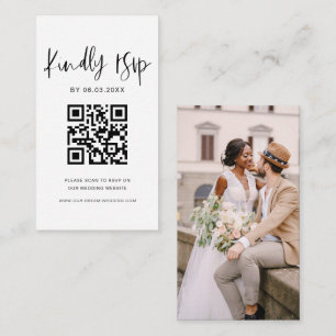 Minimalistisk OSA-Bröllop webbplats för QR-kod Tilläggskort